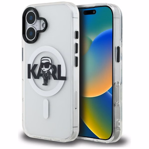Karl Lagerfeld IML Karl Sketch Logo MagSafe maciņš iPhone 16 - caurspīdīgs
