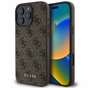 Guess 4G Klasiskais Viedtālruņa apvalks iPhone 16 Pro Max - brūns