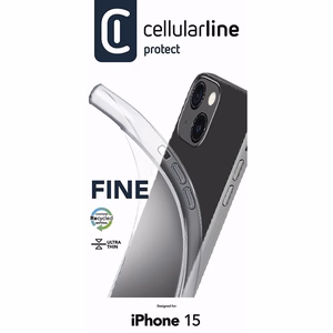 Cellularline Fine vāciņš ierīcei iPhone 15, caurspīdīgs