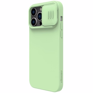 Korpuss Nillkin CamShield Silky Magnetic Silicone Apple iPhone 14 Pro Max gaiši zaļš
