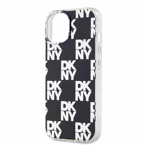 DKNY IML rūtainais mono raksts viedtālruņa apvalks iPhone 15 / 14 / 13 - melns
