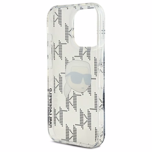 Karl Lagerfeld IML Karl galvas elektroplēts iPhone 16 Pro apvalks - caurspīdīgs