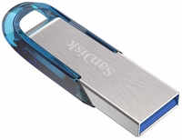 SanDisk Ultra Flair USB flash drive 128 GB USB Type-A 3.2 Gen 1 (3.1 Gen 1) zils, sudraba