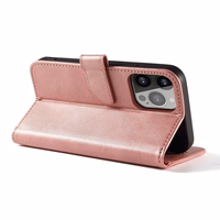 Magnētiskais apvalks Samsung Galaxy S23 Ultra ar atveramu maciņa vāku un statīvu rozā