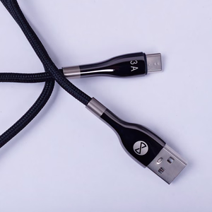 Forever Sleek kabelis USB - USB-C 1,0 m 3A melns