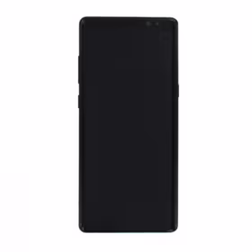 LCD displejs saderīgs ar Samsung N950 Note 8 ar rāmi / Midnight Black / (Atjaunots: Telemax) (Sadeguši ikonas uz balta fona)