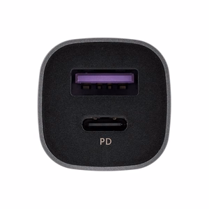 Ugreen USB Type-C / USB 24W Power Delivery Quick Charge automašīnas lādētājs pelēks (30780)