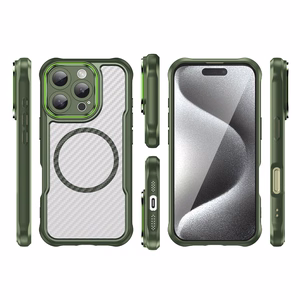 Leading Series Magnētiskais silikona viedtālruņa apvalks iPhone 16 Pro - zaļa