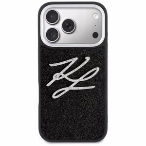 Karl Lagerfeld IML Glitter KL Diamond Logo чехол для iPhone 17 Pro чёрный