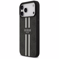GUESS viedtālruņa apvalks IPHONE 17 Pro Max, saderīgs ar MagSafe GUHMP17XP4RPSK (4G Printed Stripes), melns