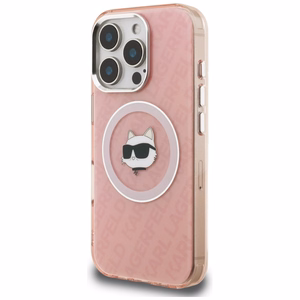 Karl Lagerfeld IML Choupette Head Logo MagSafe Case for iPhone 16 Pro - Pink