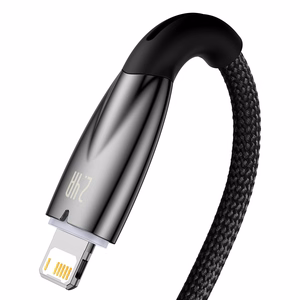 USB kabelis Lightning ierīcēm Baseus Glimmer Series, 2.4A, 2m (melns)