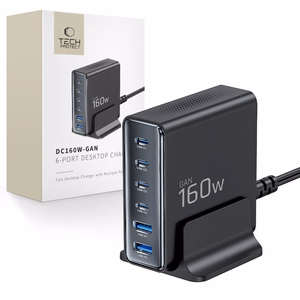 Tech-Protect DC160W-GAN 6 portu 160 W sienas lādētājs - melns