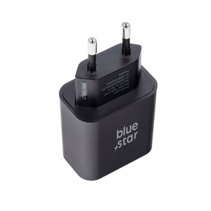 BLUE STAR ceļojumu lādētājs Type C + kabelis Type C uz Type C PD QC4.0 3A 25W TFB-TC-25WPD melns