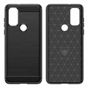 Carbon viedtālruņa apvalks elastīgs pārsegs Motorola Moto G Play 2022 melns