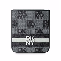 DKNY Checkered Pattern Printed Stripes Viedtālruņa apvalks Samsung Galaxy Z Flip 6 - melns