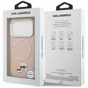 Karl Lagerfeld Karl & Choupette Pins MagSafe Чехол для iPhone 17 Pro - розовый