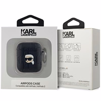 Karl Lagerfeld Monogram Karl Head viedtālruņa apvalks AirPods 1 / 2 - melns