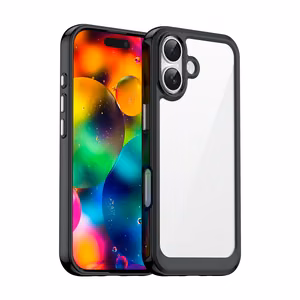 Outer Space viedtālruņa apvalks iPhone 17 - melns caurspīdīgs