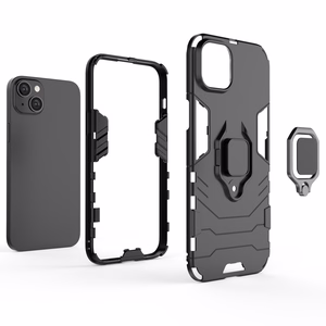 Ring Armor viedtālruņa apvalks iPhone 14 Pro Max bruņu vāciņš ar magnētisko turētāju un gredzenu melns