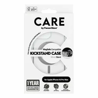 CARE by PanzerGlass viedtālruņa apvalks ar statīvu MagSafe iPhone 15 Pro Max - sudrabains