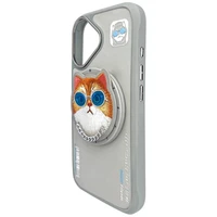 AmazingThing Nimmy Glasses Cool Cat MagSafe apvalks viedtālrunim iPhone 16 – pelēks