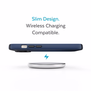 Speck Presidio2 Pro vāciņš ierīcei iPhone 15 Plus / 14 Plus, ar Microban pretmikrobu aizsardzību, “Coastal Blue / Black / White” krāsu kombinācija