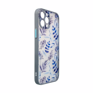Dizaina apvalks iPhone 12 Pro Max ziedu apvalks tumši zils
