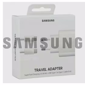 Lādētājs Samsung EP-TA845 balts 45W (ar iepakojumu) + Type-C 180cm kabelis / 100% oriģināls /