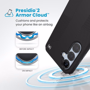 Speck Presidio2 Grip Magnet vāciņš ierīcei Samsung Galaxy S25+ / S24+, melns / slānekļa pelēks