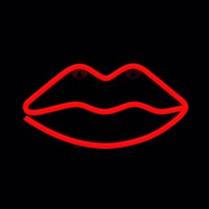 Neon LED Light LIPS sarkans Bat + USB FLNE08 Forever Light