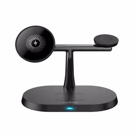Maxlife MXWC-03 magnētiskais bezvadu lādētājs 15W melns 3v1