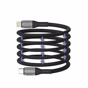 Maxlife MXUC-11 magnētiskais kabelis USB-C - Lightning 1,0 m 27W melns neilons