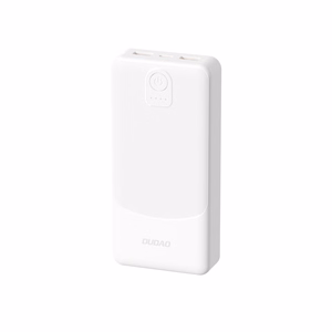 Dudao K10 10000mAh 2.4A portatīvais lādētājs ar 2 × USB-A pieslēgvietām – balts