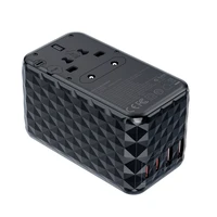 Choetech PD6028 EU / US / AUS / UK ceļojumu adapteris 2x USB-C 2x USB-A 100W - melns