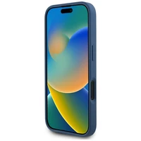 Guess Grained Roses Big 4G logo viedtālruņa apvalks iPhone 16 - zils