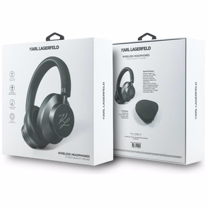 Bezvadu ANC austiņas KARL LAGERFELD Grained Initials KF003083, melnas