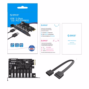Orico PVU3 PCIe paplašināšanas karte ar 7 USB 3.0 pieslēgvietām galddatoriem – melns
