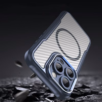 Viedtālruņa apvalks Magnētiskais silikona Līderu sērija iPhone 16 Pro Max (m) - zils