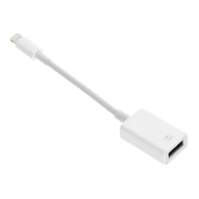 Adapteris OTG USB A (sieviešu) uz Lightning (vīriešu) balts
