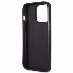 Guess Saffiano 4G Small Metal Logo viedtālruņa apvalks iPhone 13 Pro / 13 6.1" - melna