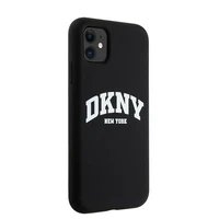 DKNY Šķidrs silikona balts drukāts logotips magnētiskais viedtālruņa apvalks iPhone 11/Xr - melns