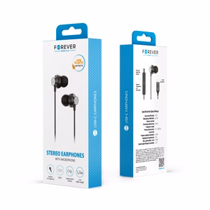 Forever vadu austiņas EP-02 USB-C melnas