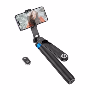Selfija nūja Hoco trijkājis ar bezvadu pulti K22 melna