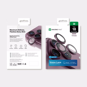 AmazingThing Titan Vision Lens safīra stikla kameras objektīvu aizsargs modelim iPhone 18 Pro / 18 Pro Max – krāsa: violeta