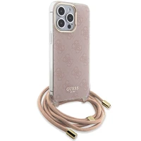 Guess Crossbody Cord 4G Print viedtālruņa apvalks iPhone 15 Pro Max - rozā