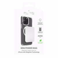 Puro Slim Power Mag 4200mAh Portatīvais lādētājs ar Magnētisko USB-C - Balta