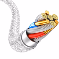 Blavec Kabelis Candy austs - USB uz Lightning - 2,4A 3 metri Apple CarPlay (CCA-UL24W30) balta