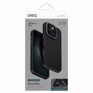 Uniq Keva Max Magclick uzlādes viedtālruņa apvalks iPhone 16 Pro - melns