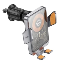 HOCO auto turētājs ar bezvadu uzlādi gaisa ventilācijai 15W HW7 pelēks